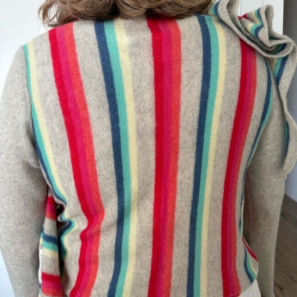 NWOT Classic Subtle Luxury Striped Wrap Sweater, Size M/L - Picture 6 of 11